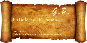 Galbács Piroska névjegykártya