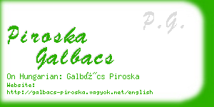 piroska galbacs business card